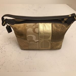 Coach patchwork gold metallic purse Y2K